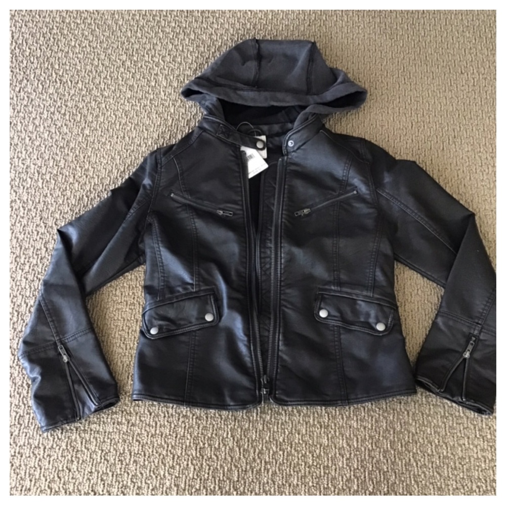 Free People Monroe Faux Leather Hooded Jacket. NWT - Picture 8 of 8